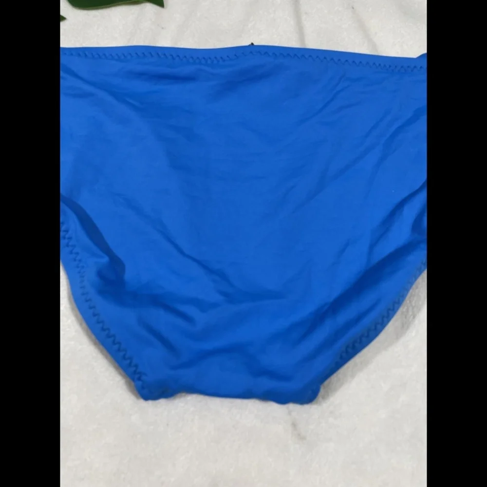 NEW $38 Becca Color Code Side Tie Bikini Bottoms in Blue‎ [SZ Medium ]